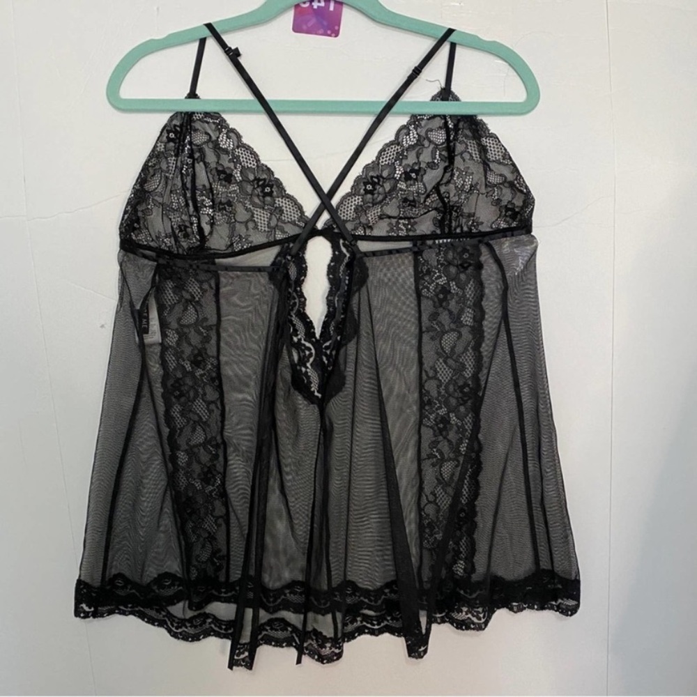 Adore Me Lace Lingerie 1x black tank